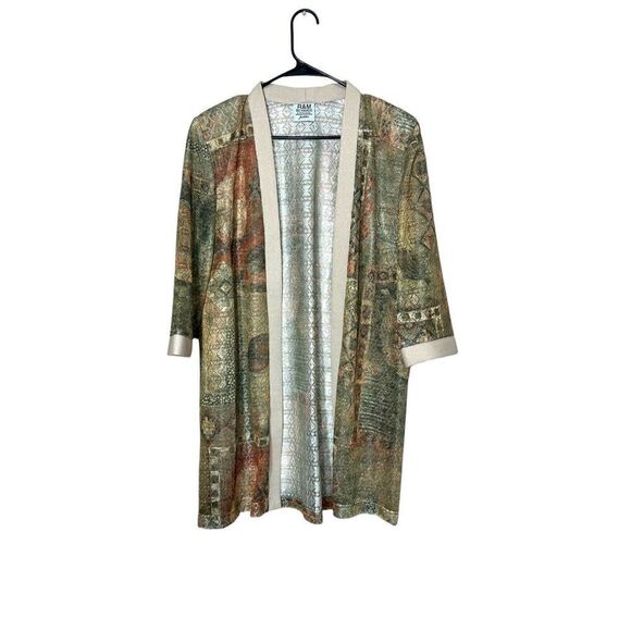 R&M Richards Sweaters - Vintage R&M Richards By Karen Kwong‎ Green Multicolor Duster